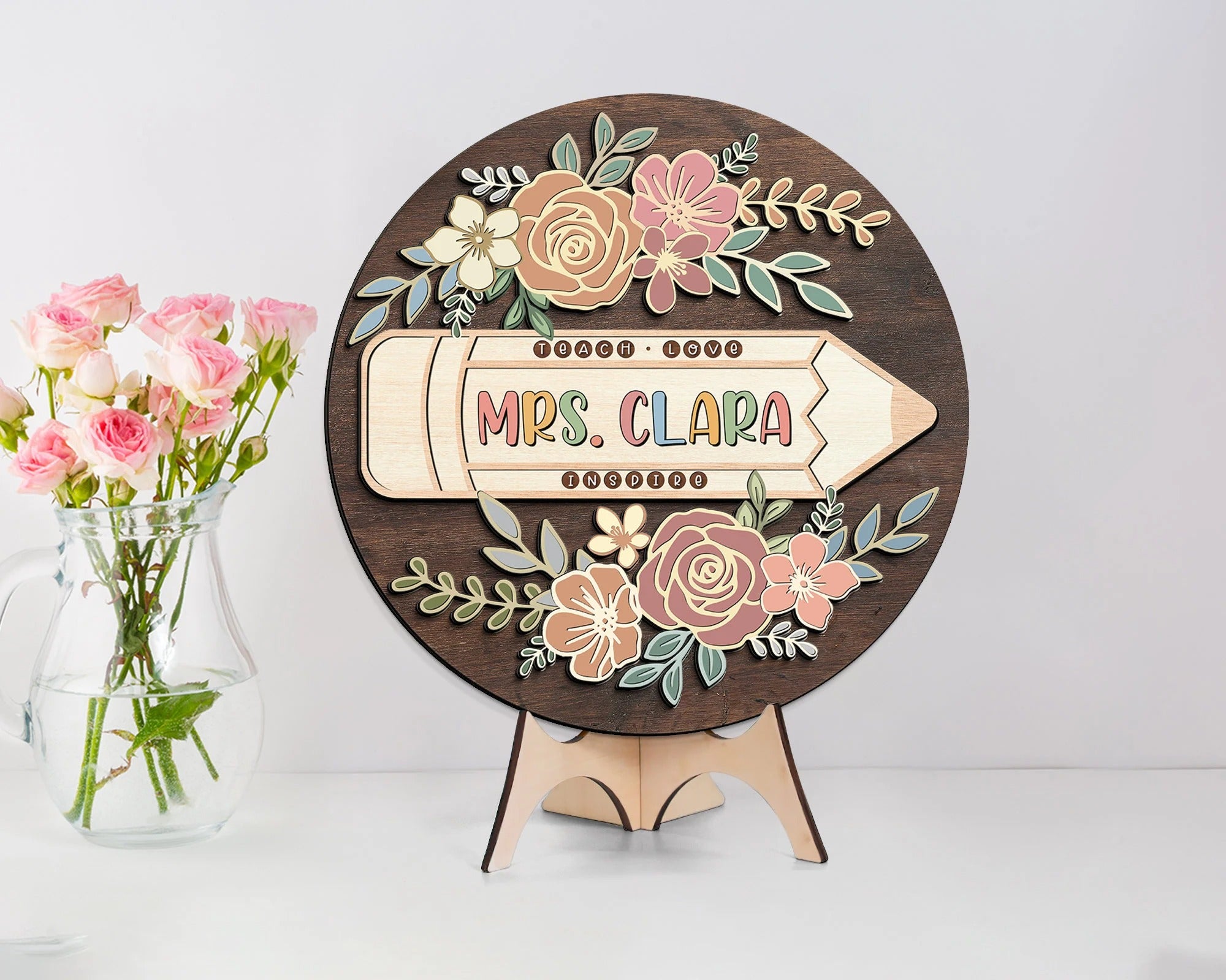 Personalized 3D Teacher Sign, Back to School Signs, Custom Teacher Door Hanger Gift