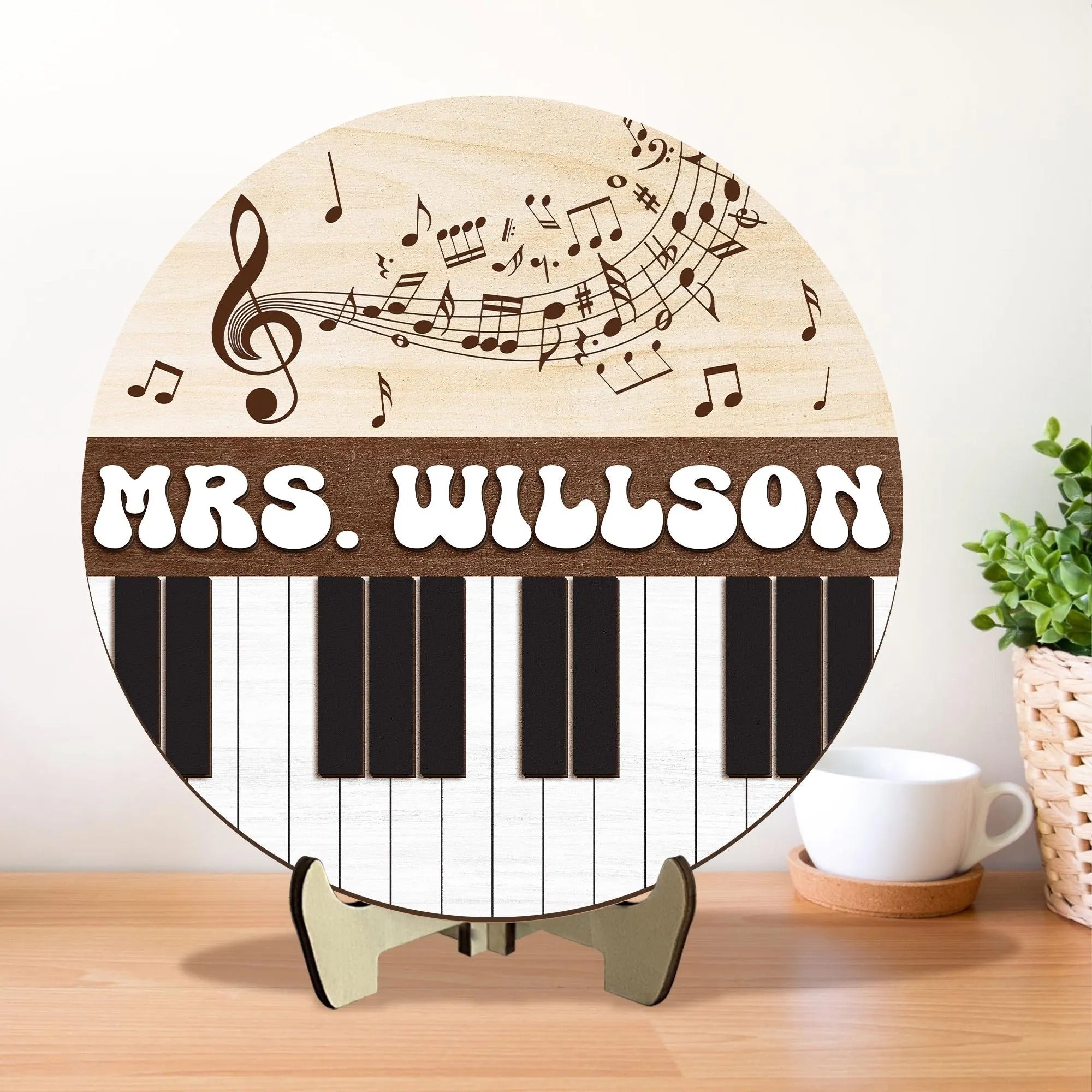 Customized Music Teacher 3D Door Hanger, Music Teacher Name Sign, Music Class Door Sign, Music Teacher Classroom Sign