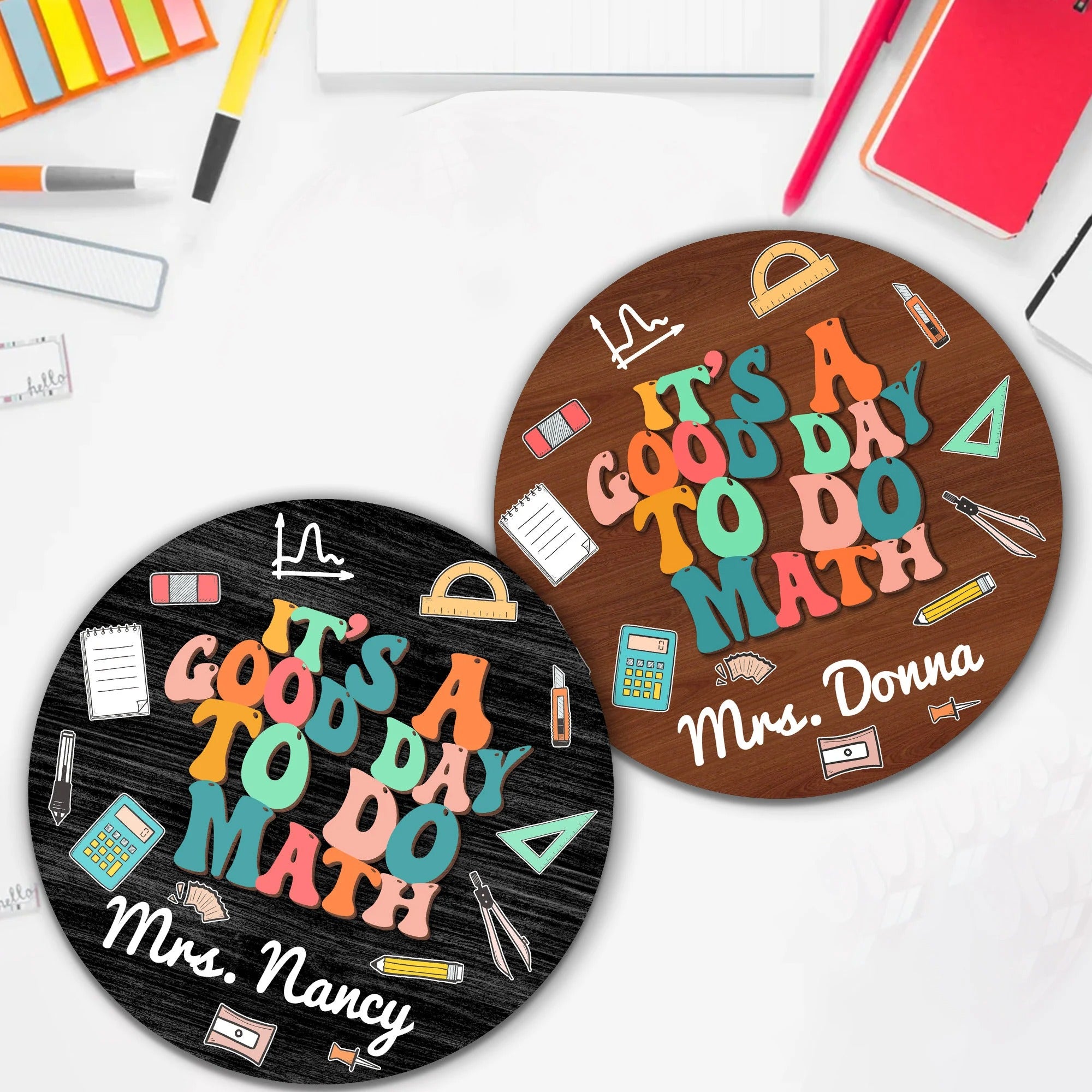 Custom Name Math Classroom Decor, It's A Good Day To Do Math Sign, Chalkboard Sign
