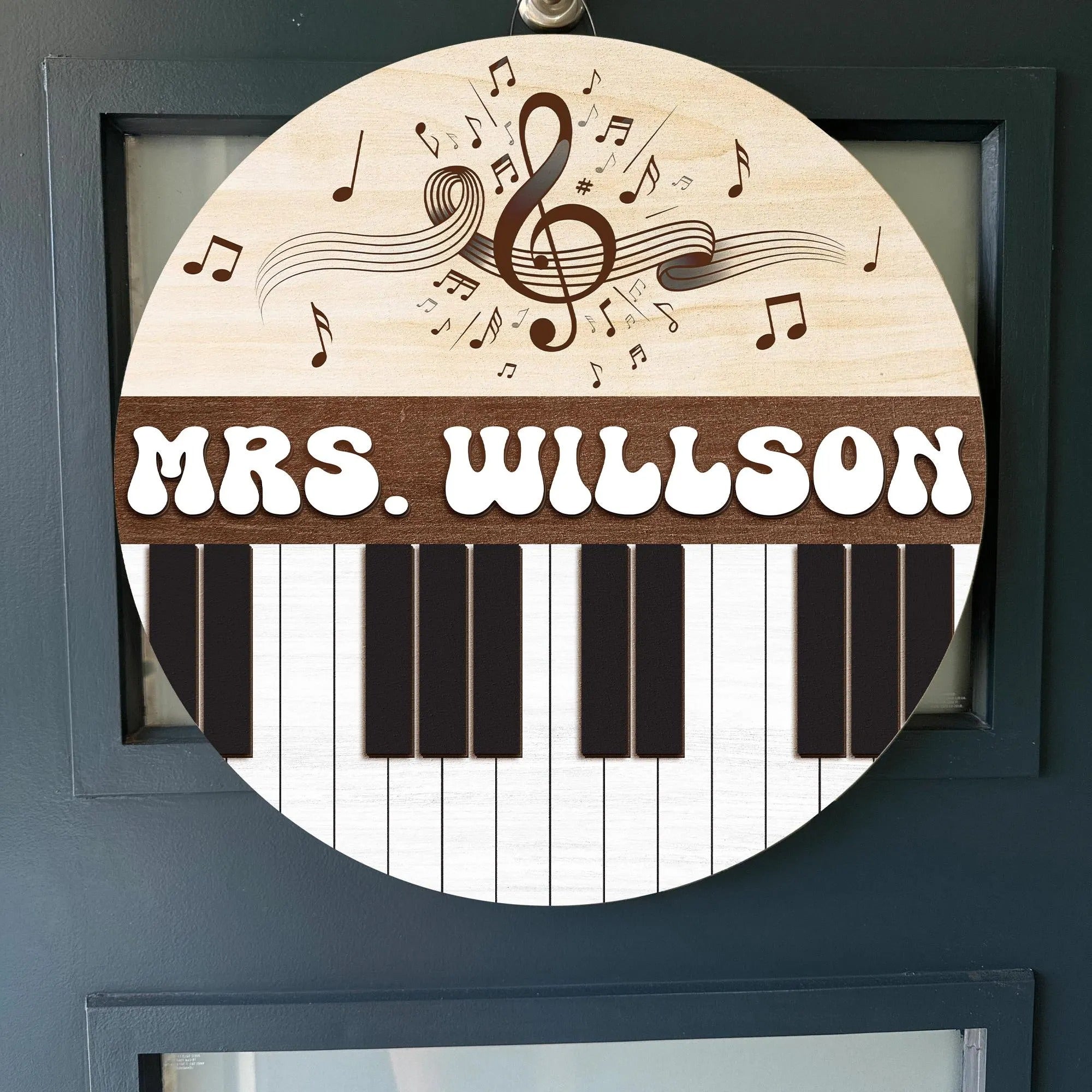 Customized Music Teacher 3D Door Hanger, Music Teacher Name Sign, Music Class Door Sign, Music Teacher Classroom Sign