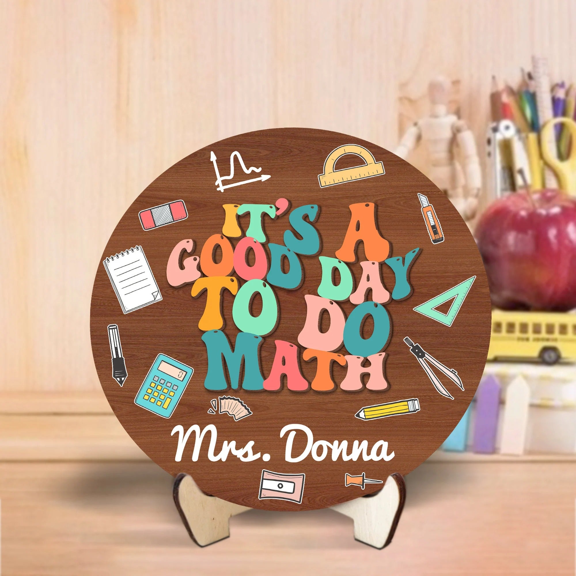 Custom Name Math Classroom Decor, It's A Good Day To Do Math Sign, Chalkboard Sign