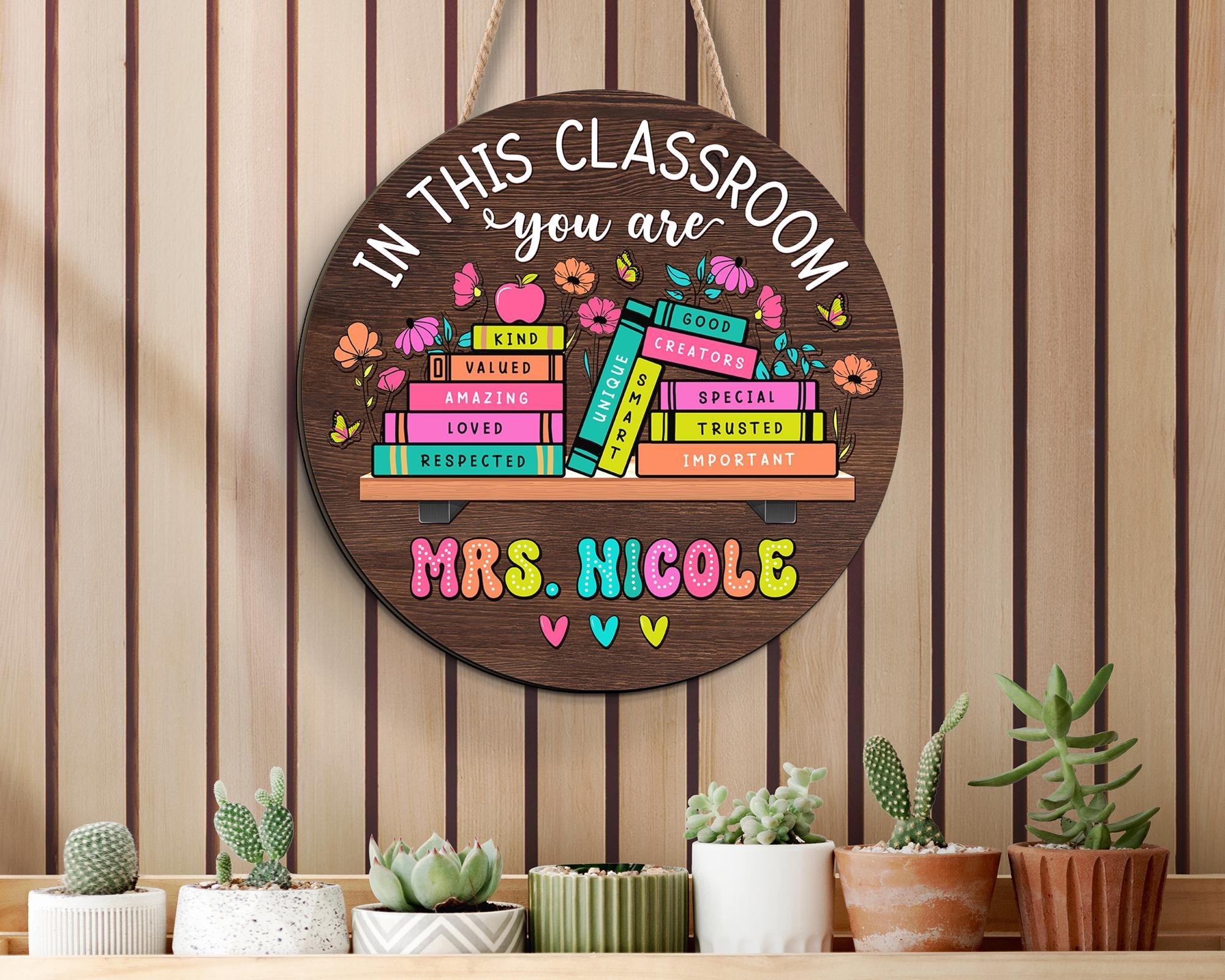 Personalized 3D Teacher Sign, Back to School Gift, Custom Teacher Name Welcome Sign, Inspirational Classroom Decor