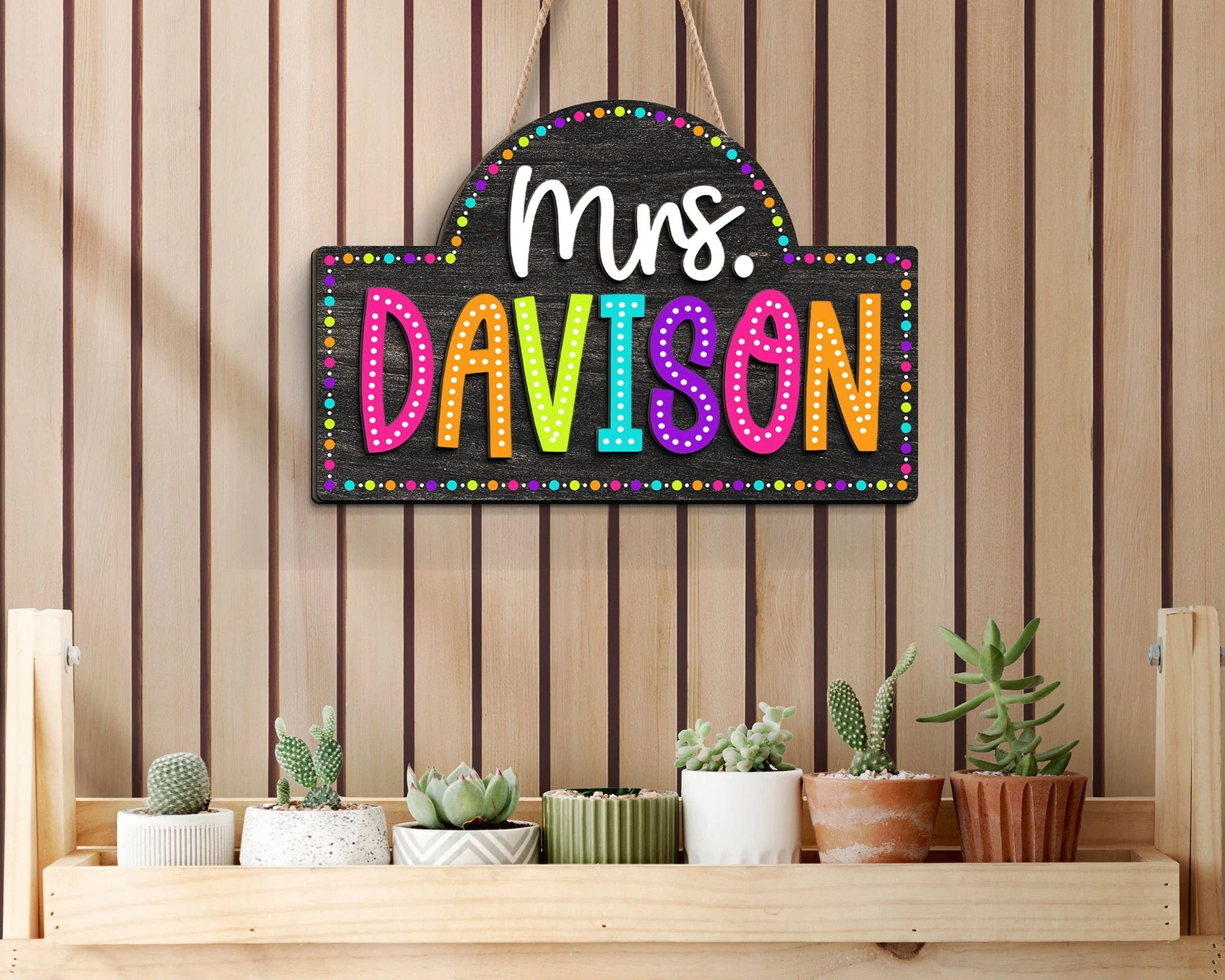Personalized 3D Teacher Door Hanger, Teacher Dot Dalmatian Signs, Classroom Door Sign, Back to School Gift for Teachers