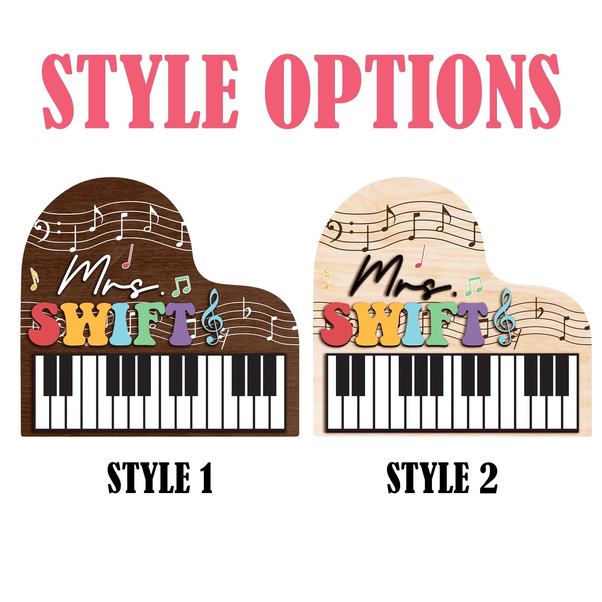 Personalized Music Teacher Sign, Colorful Welcome Classroom Door Hanger, Music Classroom Decor