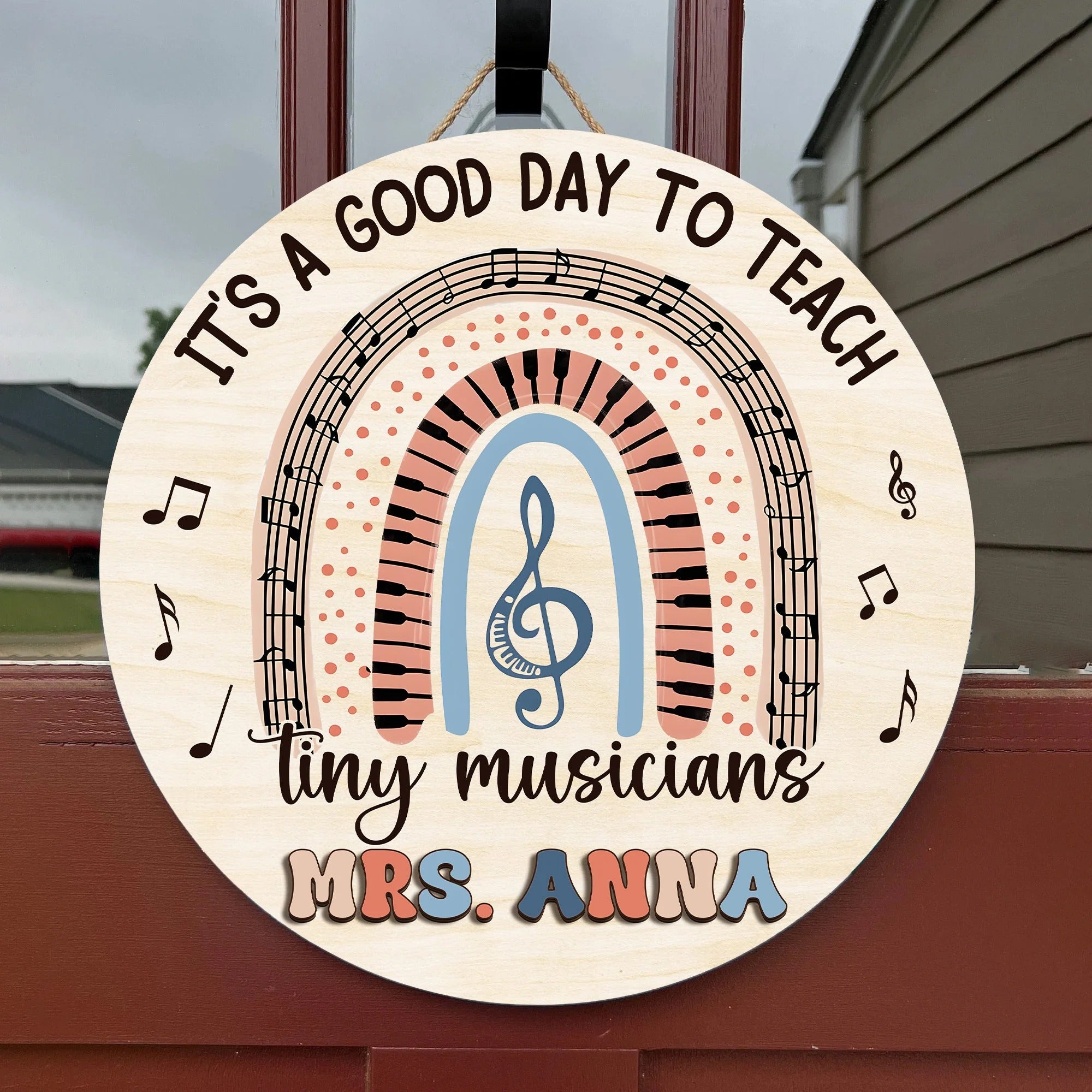 It's A Good Day To Teach Tiny Musicians Door Sign, Teacher Door Hanger, Music Class Welcome Sign