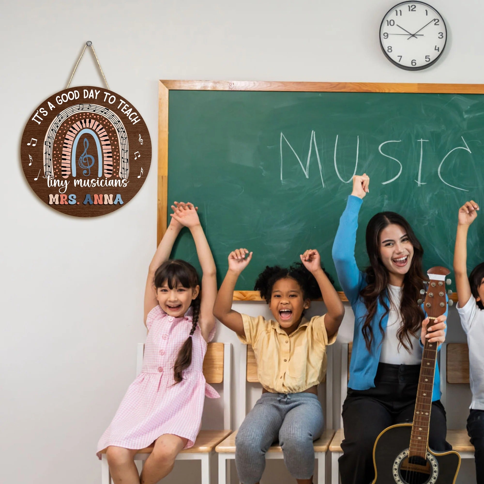 It's A Good Day To Teach Tiny Musicians Door Sign, Teacher Door Hanger, Music Class Welcome Sign