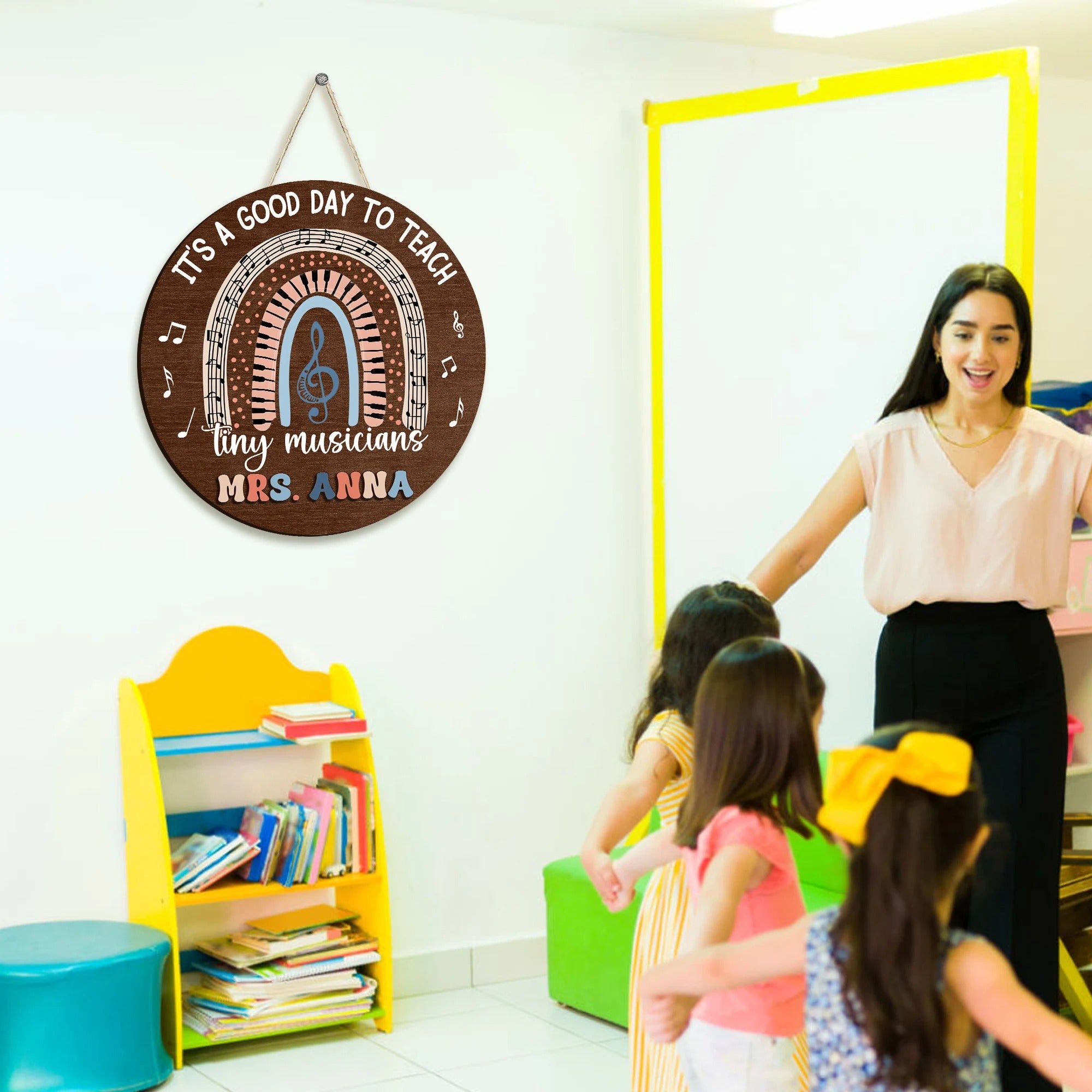 It's A Good Day To Teach Tiny Musicians Door Sign, Teacher Door Hanger, Music Class Welcome Sign