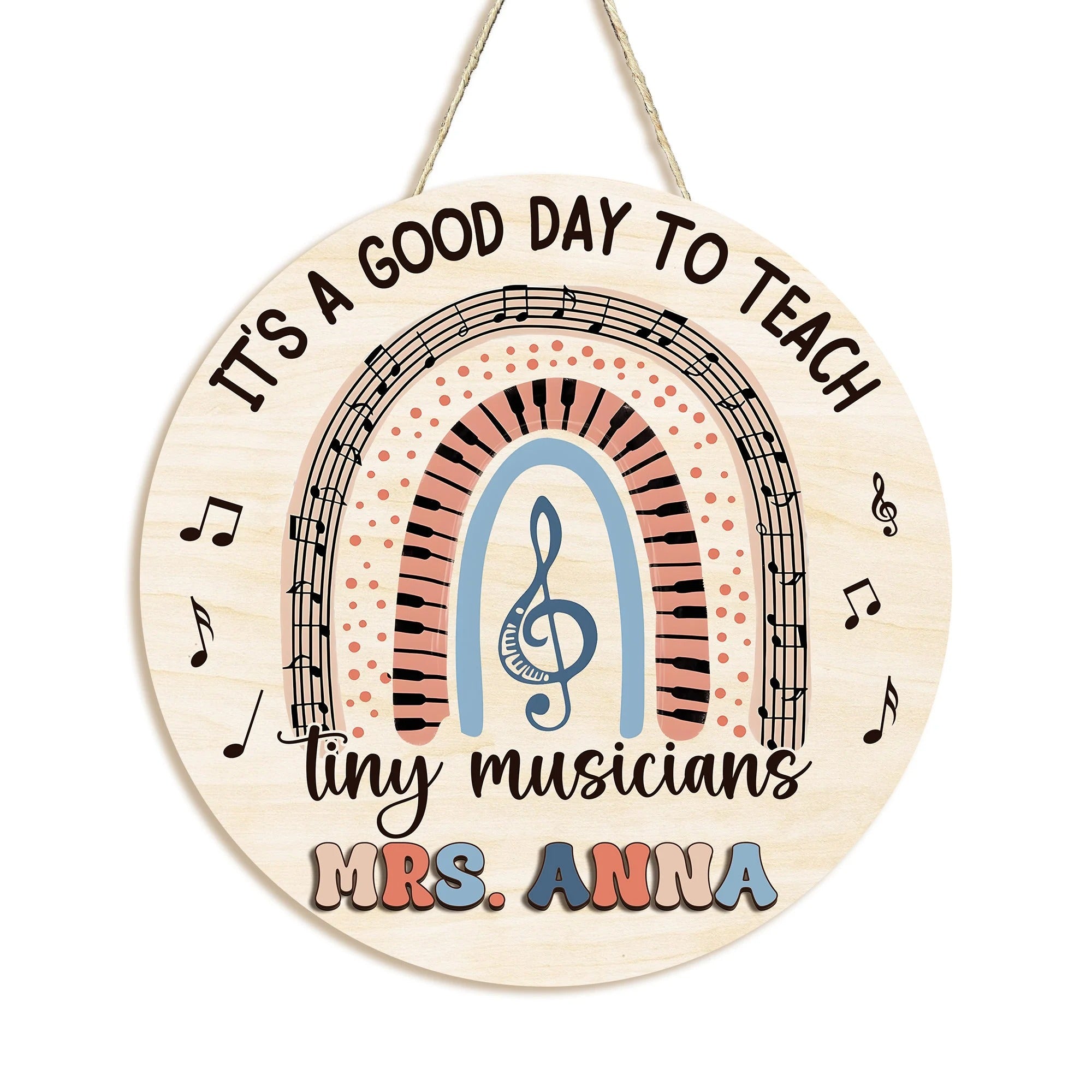 It's A Good Day To Teach Tiny Musicians Door Sign, Teacher Door Hanger, Music Class Welcome Sign
