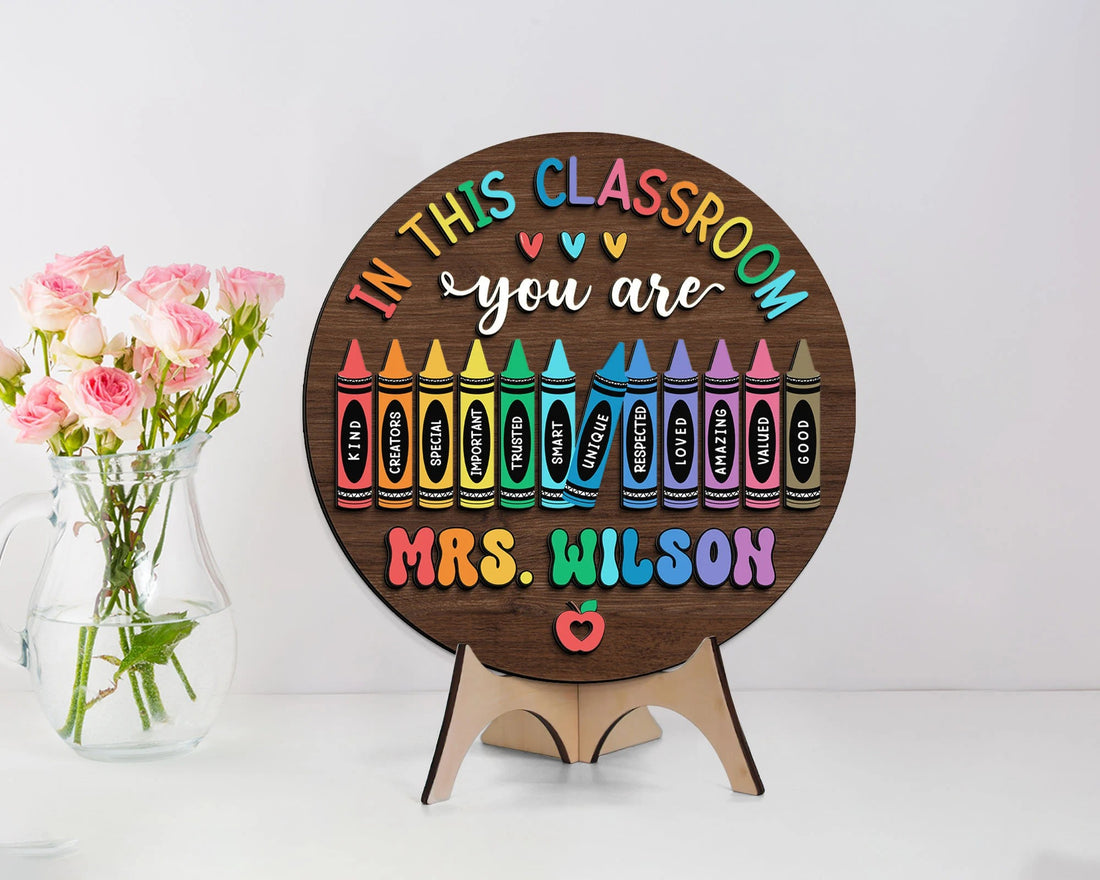 Personalized 3D Teacher Door Hanger, In This Classroom You Are Teacher Name Sign