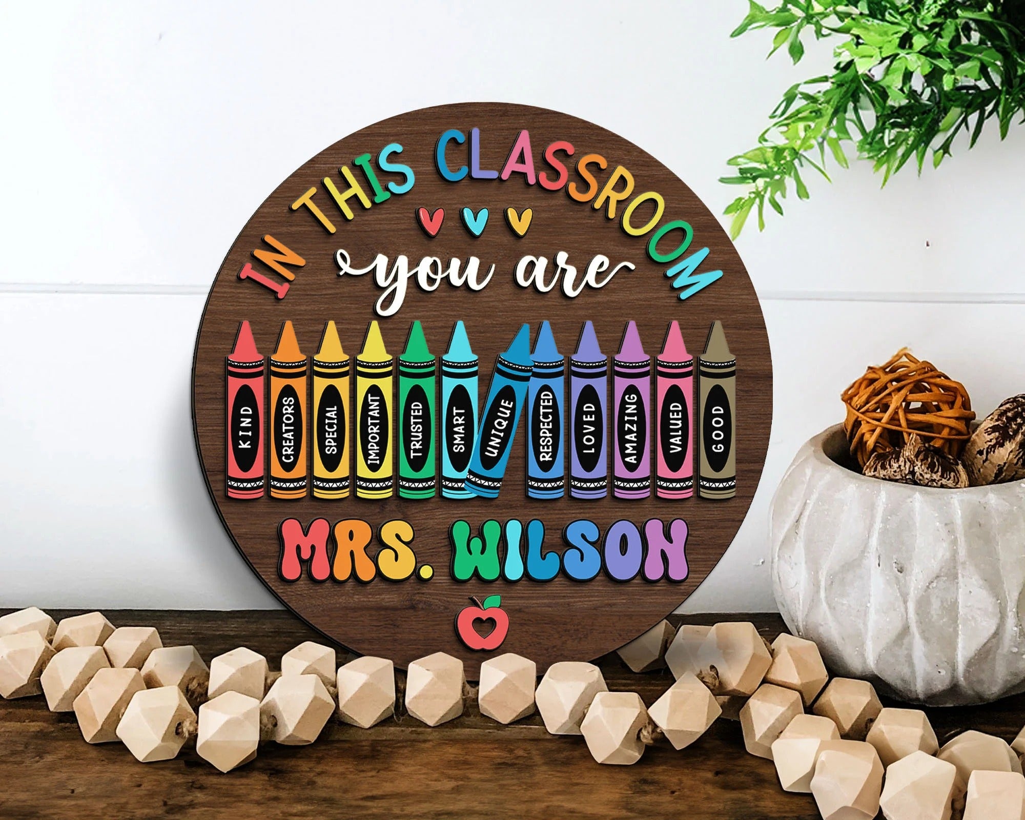 Personalized 3D Teacher Door Hanger, In This Classroom You Are Teacher Name Sign