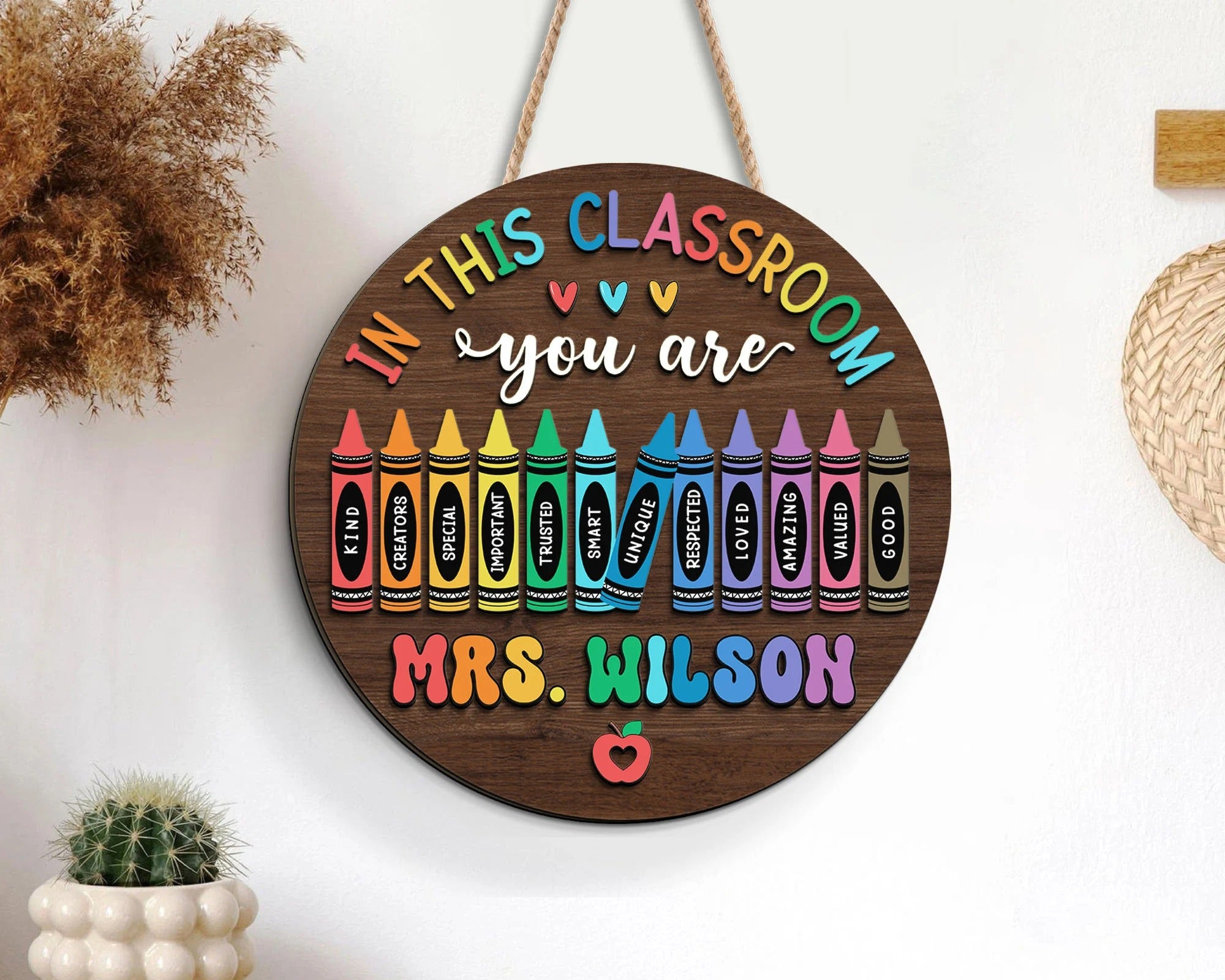 Personalized 3D Teacher Door Hanger, In This Classroom You Are Teacher Name Sign
