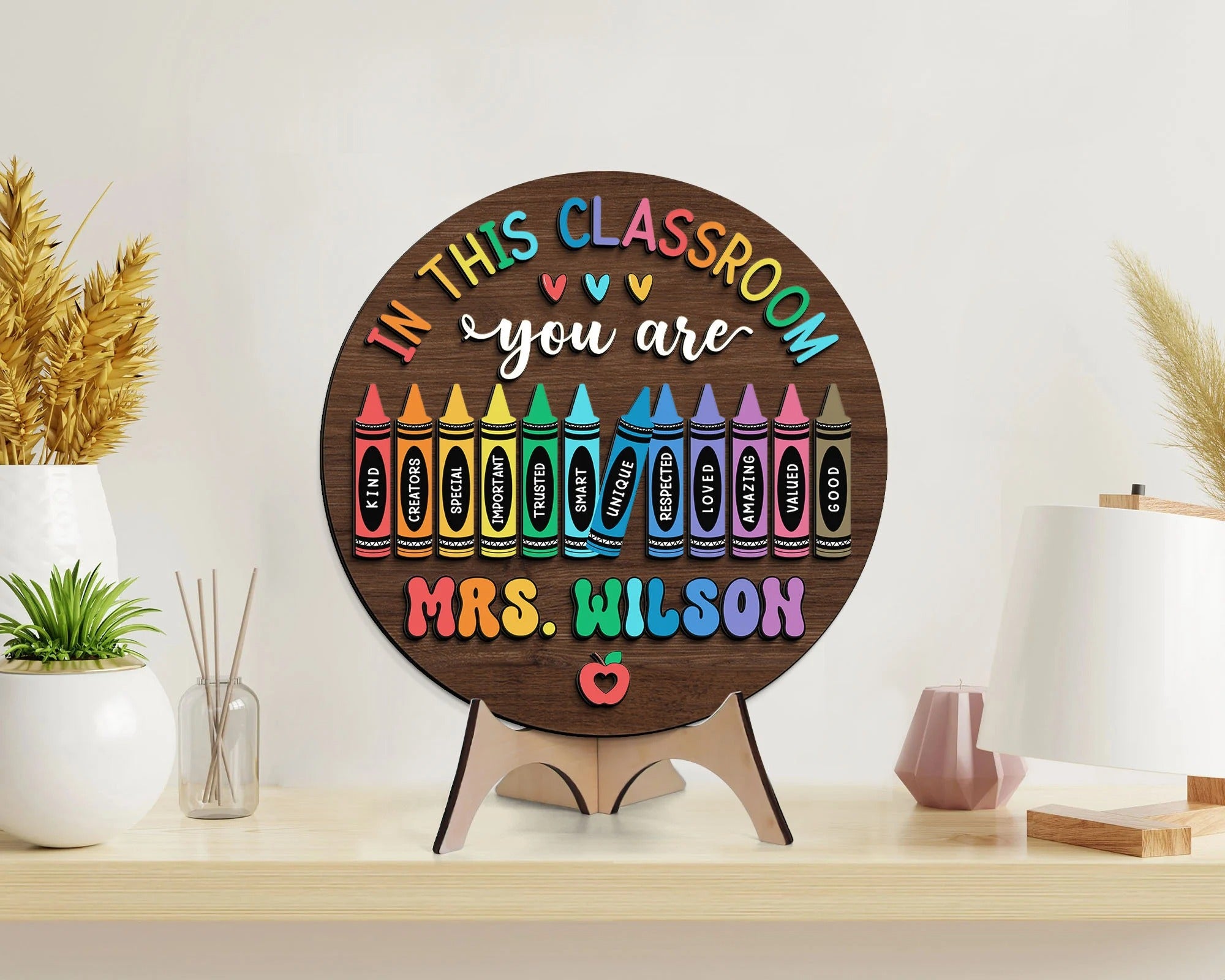 Personalized 3D Teacher Door Hanger, In This Classroom You Are Teacher Name Sign