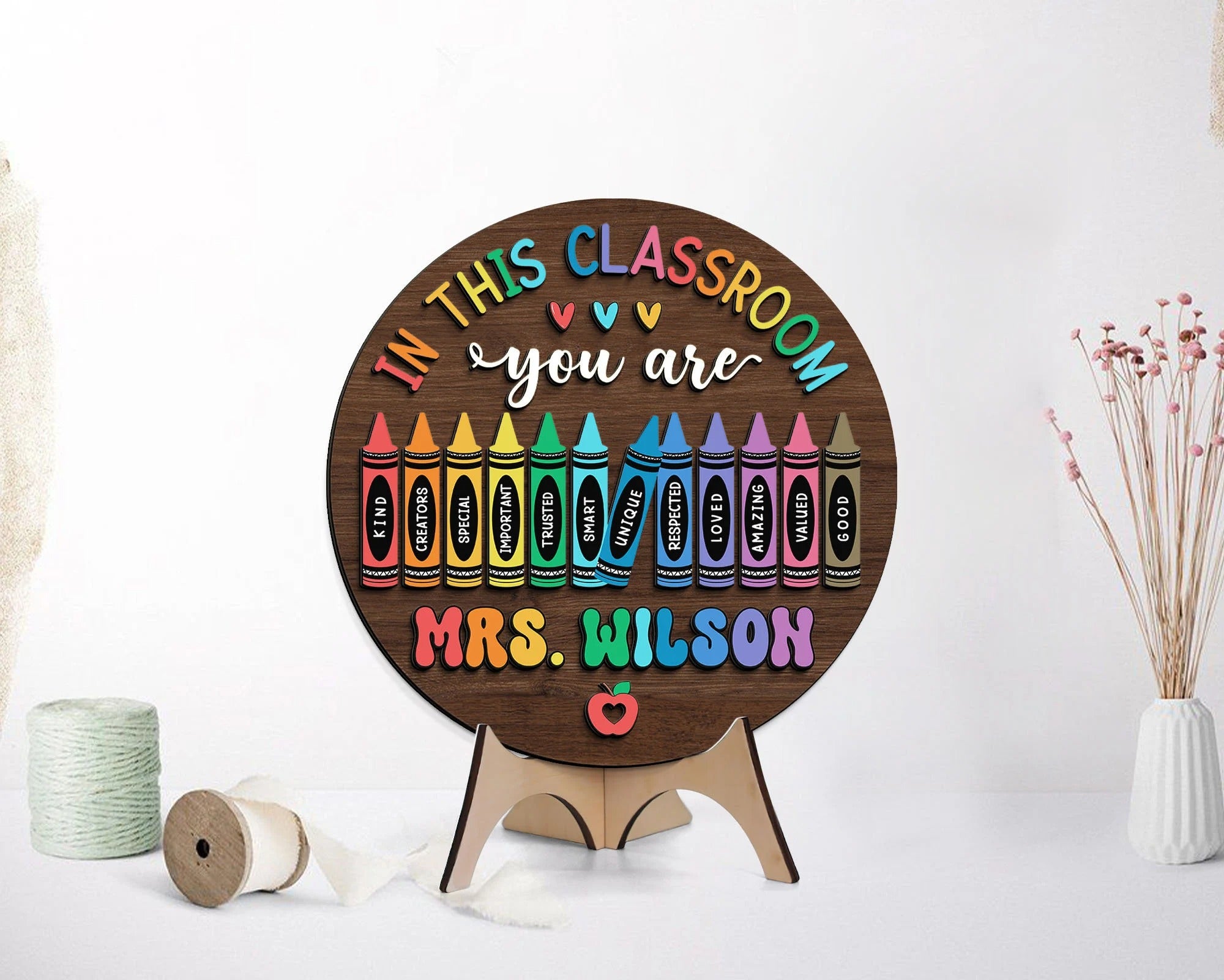 Personalized 3D Teacher Door Hanger, In This Classroom You Are Teacher Name Sign