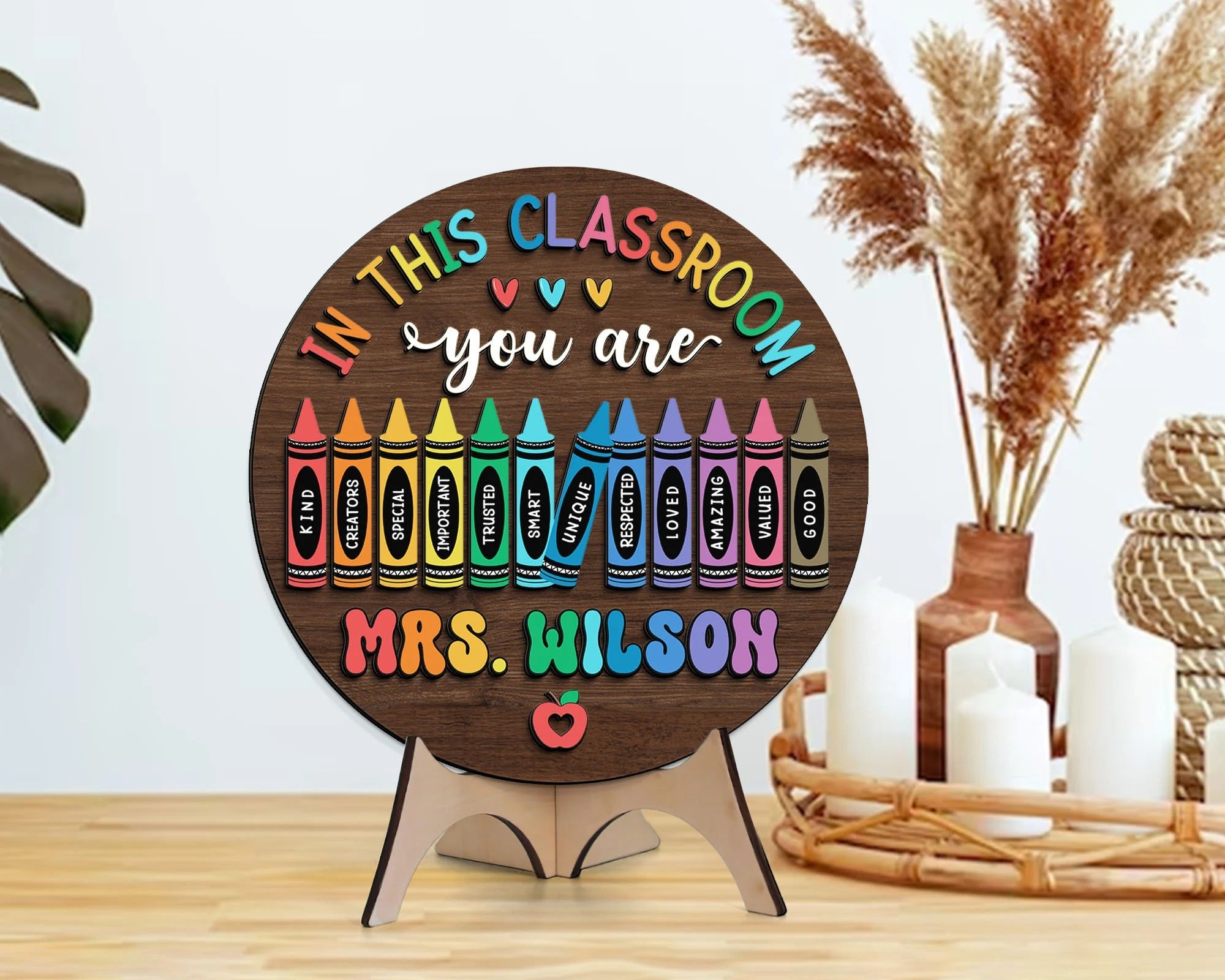 Personalized 3D Teacher Door Hanger, In This Classroom You Are Teacher Name Sign